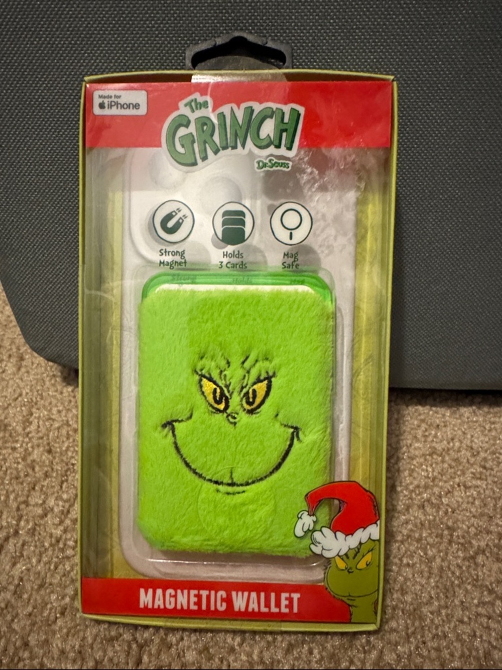 Dr. Seuss The Grinch Neon Green Magnetic Wallet